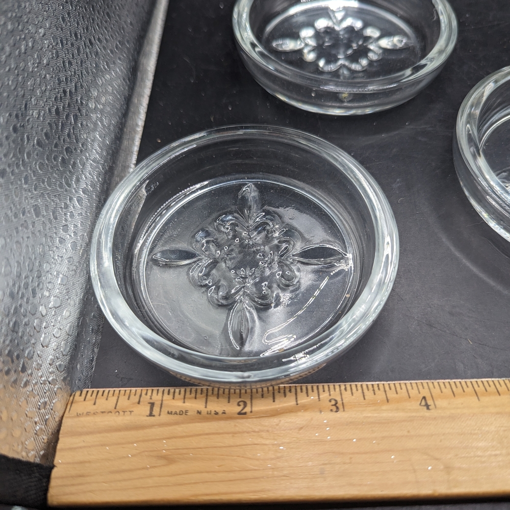 Vintage Princess House Heavy Clear Glass Beverage Coasters Set Of 5 - Picture 6 of 6